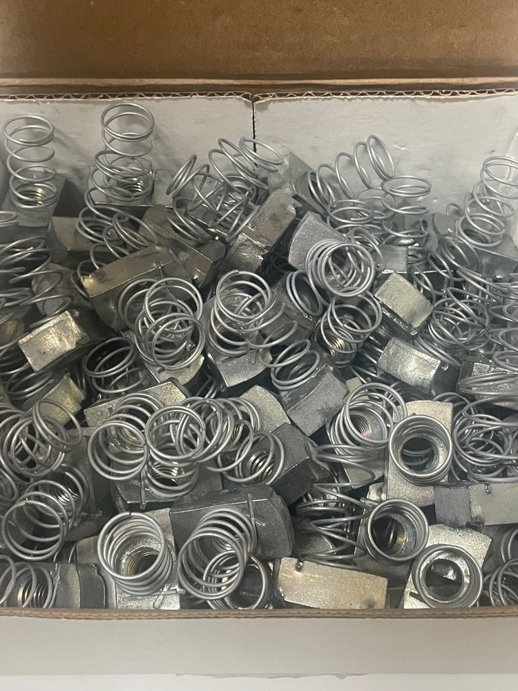 100 Count Box Unistrut Strut Channel Nut with Spring 1/2″-13 Electro-Galvanized