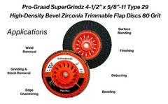 SuperGrindz Bevel Type 29 High-Density Zirconia Trimmable Flap Discs