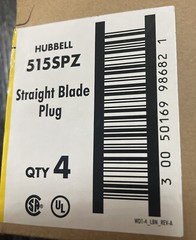 4 Pack 15A 125V NEMA 5-15P STRAIGHT BLADE PLUG Industrial Grade