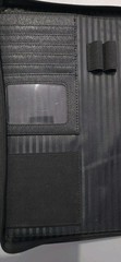 Unbranded Black Saffiano Faux Leather 3-Ring Zipper Binder Portfolio Padfolio