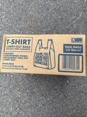 T-Shirt Carry-Out Bags, 11.5″ x 6.5″ x 22″ x .491MIL (1000 ct.) – White