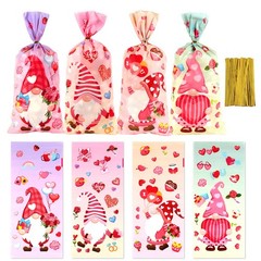 Valentines Treat Bags, 100 PCS Valentine 1 Count (Pack of 100) colorful