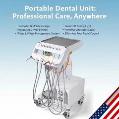 Portable Dental Mobile Delivery Unit with Air Compressor Curing Light Scaler