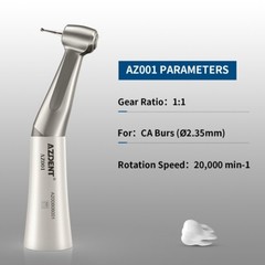 AZDENT Dental 1:1 Slow Low Speed Contra Angle Handpiece Push Button E-Type AZ001