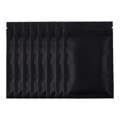 100 Flat Black Metallic Foil Resealable Bags Repacking Pouch w/ Variety of Sizes