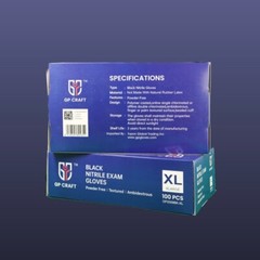 GP CRAFT Nitrile Gloves, 5 Mils, Medical, Fentanyl Resistant, Black,Case of 1000