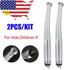 2pcs Mini Head Dental High Speed Handpiece Push Button Pediatrics Small 4 Hole