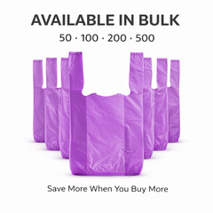 Bags 1/6 Small Purple Unprinted 8 x 4 x 16 T-Shirt Plastic Grocery Shopping Bag