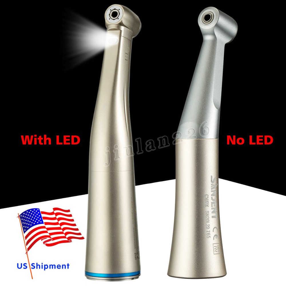 Dental (LED ) Slow low Speed Contra Angle Handpiece Push 1:1 Fit KaVo NSK Style