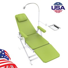 5 Types Portable Dental Folding Chair Package LED Light+Air Turbine Unit 4 Holes