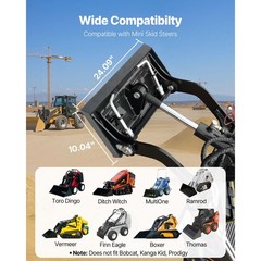 Uimoso 1/4″ Skid Steer Mount Plate Steel Mini Quick Attachment Adapter Loader