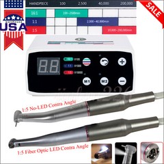 NSK Ti-MAX X95L Style Dental 1:5 LED Fiber Optic Contra Angle Handpiece Red Ring
