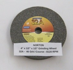 NORTON 4″ x 1/2″ x 1/2″ Grinding Wheel (32A) 46 Grit / Course – 8120 RPM –