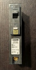 Square D HOM115PCAFI Circuit Breaker 15A 1P 120VAC 10kA AIR Combo Arc Fault PON