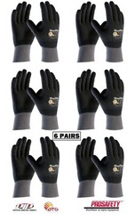 PIP 34-846 ATG MaxiFlex Micro Foam Nitrile Grip WORK GLOVES Dotted Palms 6 PAIR