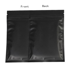 100 Flat Black Metallic Foil Resealable Bags Repacking Pouch w/ Variety of Sizes