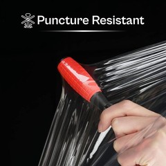 4 Rolls (90 Gauge) Extended Core Pallet Wrap Stretch Film – Clear 20″ x 1000′