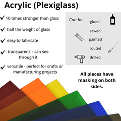 BuyPlastic 2422 Amber Transparent Colored Acrylic Sheet 1/4″ x 12″ x 12″