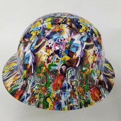 Customized Pyramex Full Brim CARTOON STICKER BOMB hydro dipped Hard Hat