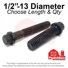 1/2″-13 Coarse 12-Point Flange Screws Alloy Steel Black (Pick Length & Qty)