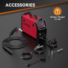 6IN1 MIG Welder 200A Multi Process w/Gasless Flux Core Stick Lift TIG 110V/220V