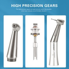 3 X Dental 1:1 Low Speed Handpiece Push Button Fit FG 1.6mm Burs Contra Angle US