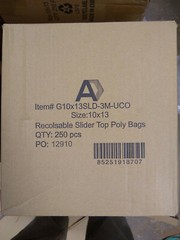 250 10×13 Clear Plastic Slide Seal Slider Zipper Reclosable Poly Bags 3 Mil LDPE