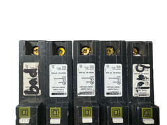 LOT OF 5 Square D HOM115PCAFI Circuit Breaker AFCI 15A 1-Pole 120V