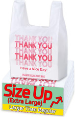 Extra Large (13″ X 8″ X 23″) X-Large Size Up, 100 Count Plastic Bags with Handle