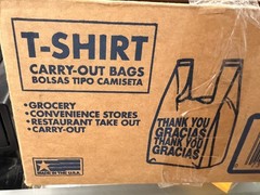 1000 T-Shirt Carry-Out Bags – 11.5″ x 6.5″ x 22″ NEW