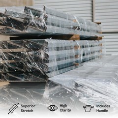 Cast Hand Stretch Wrap 12 Rolls 5″ x 650′ 100 Gauge Clear Bundling Shrink Film