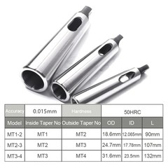 3pcs MT1 to MT2 MT2 to MT3 MT3 to MT4 New Morse Taper Adapter Fit reamers