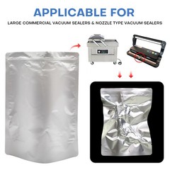 50/100 Mylar Stand-Up Food Storage Bags Resealable 9mil w/300cc Oxygen Absorbers