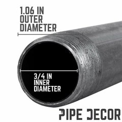 3/4 in. X 16 in. Black Pipe 4 Pack