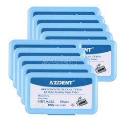 50Sets AZDENT Dental Orthodontic Buccal Tubes 1st MBT 0.022 Bondable Non-Convert