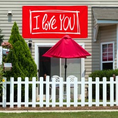 Vinyl Banner Multiple Sizes I Love You Weatherproof Industrial Yard Signs