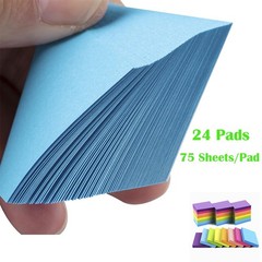 Small Sticky Pads, 24 Pack 1.5X2 Inch, 75 Sheets Per Pad, Multicolor