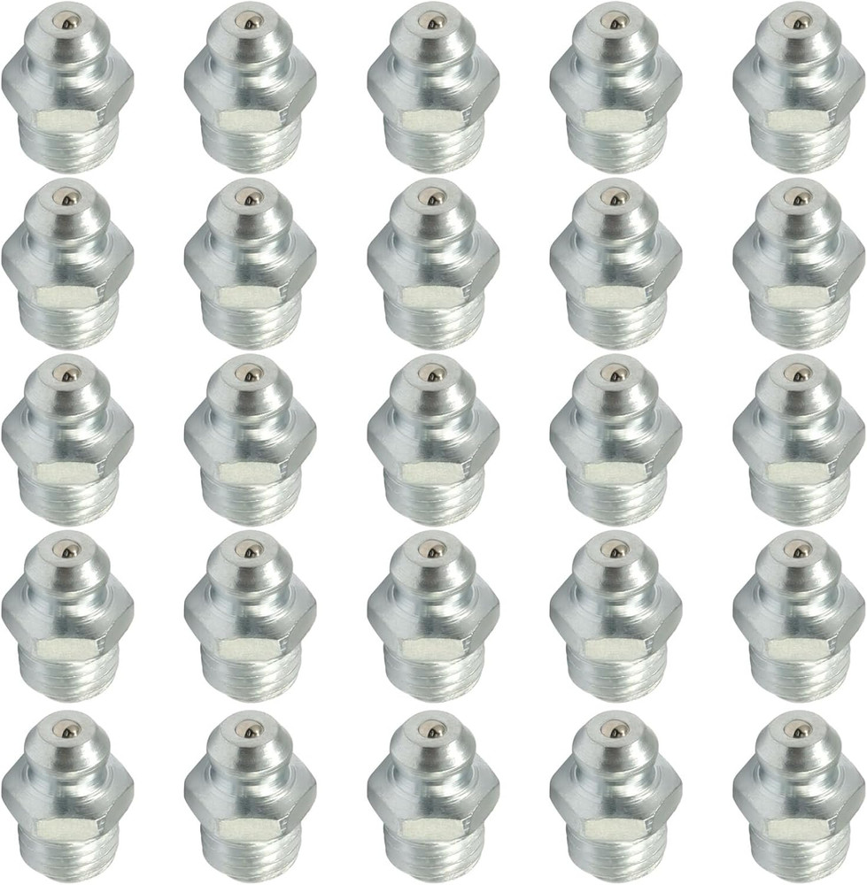 25 Pcs M8 Straight Hydraulic Grease Fitting Kit – 8mm x 1mm Zerk Nipple