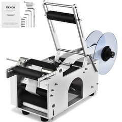 VEVOR Electric Labeling Machine Semi-Automatic Round Bottle Labeler 20-50pcs/min