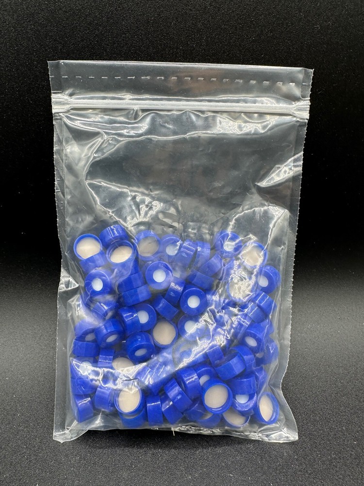 Laboratory GC/MS 11mm Blue Plastic Septa Snap Caps (100/Pack)