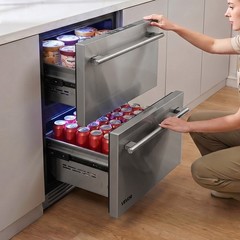 VEVOR 24 in Drawer Refrigerator with Freezer Undercounter Fridge Freezer Combo