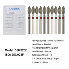 Dental Diamond Burs Football Bur FG Fine Coarse High Speed Friction Grip 368 379