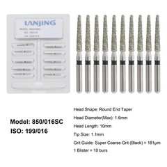 Dental Diamond Burs Football Round End Taper Coarse Fine FG High Speed 856 850