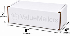 200 – 6 x 4 x 2 White Corrugated Shipping Mailer Packing Box Boxes