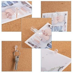 200 Pieces Push Pins Set 5 Types Clear Thumb Tacks Push Pins for Wall Cork Bo…