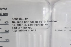 5 pack 1L Nalgene PETG Certified Clean Biotainer Bottle 383110-42 NEW