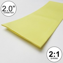 2″ ID Yellow Heat Shrink Tube 2:1 ratio 2.0 wrap (2×24″= 4 feet) inch/ft/to 50mm