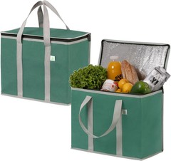 2 Pack Cooler Bag and Insulated Grocery Bags for Food Delivery, Collapsible Cool