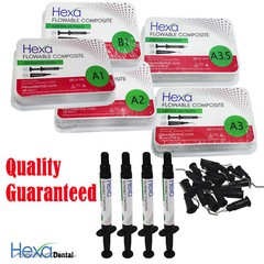 FLOWABLE COMPOSITE 4 SYRINGES +20 Tips Shades A1 A2 A3.5 B1 Top Quality