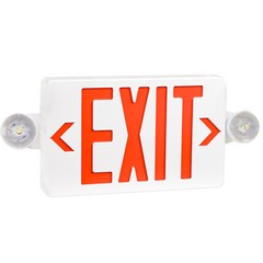 Red LED Exit Sign & Emergency Light – Dual LED Lamp UL-94 Fire Resistance light